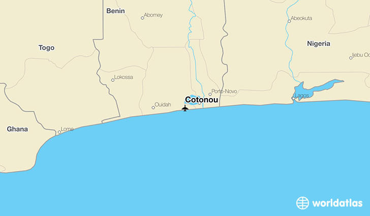 Cotonou location on a map