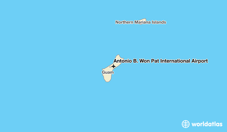 Antonio B. Won Pat International Airport location on a map