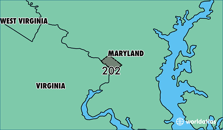Where Is Area Code 202 Map Of Area Code 202 Washington DC Area Code