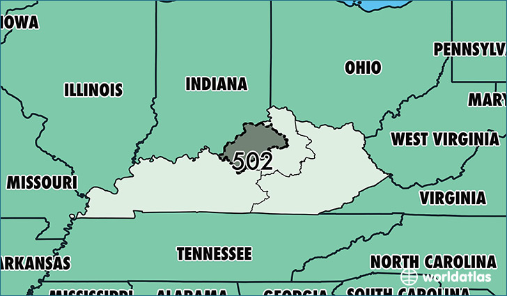 Where Is Area Code 502 / Map Of Area Code 502 / Louisville, KY Area Code