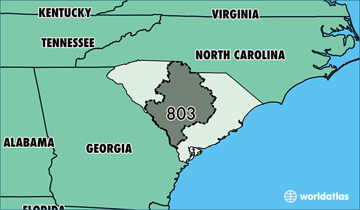 Where Is Area Code 803 / Map Of Area Code 803 / Columbia ...