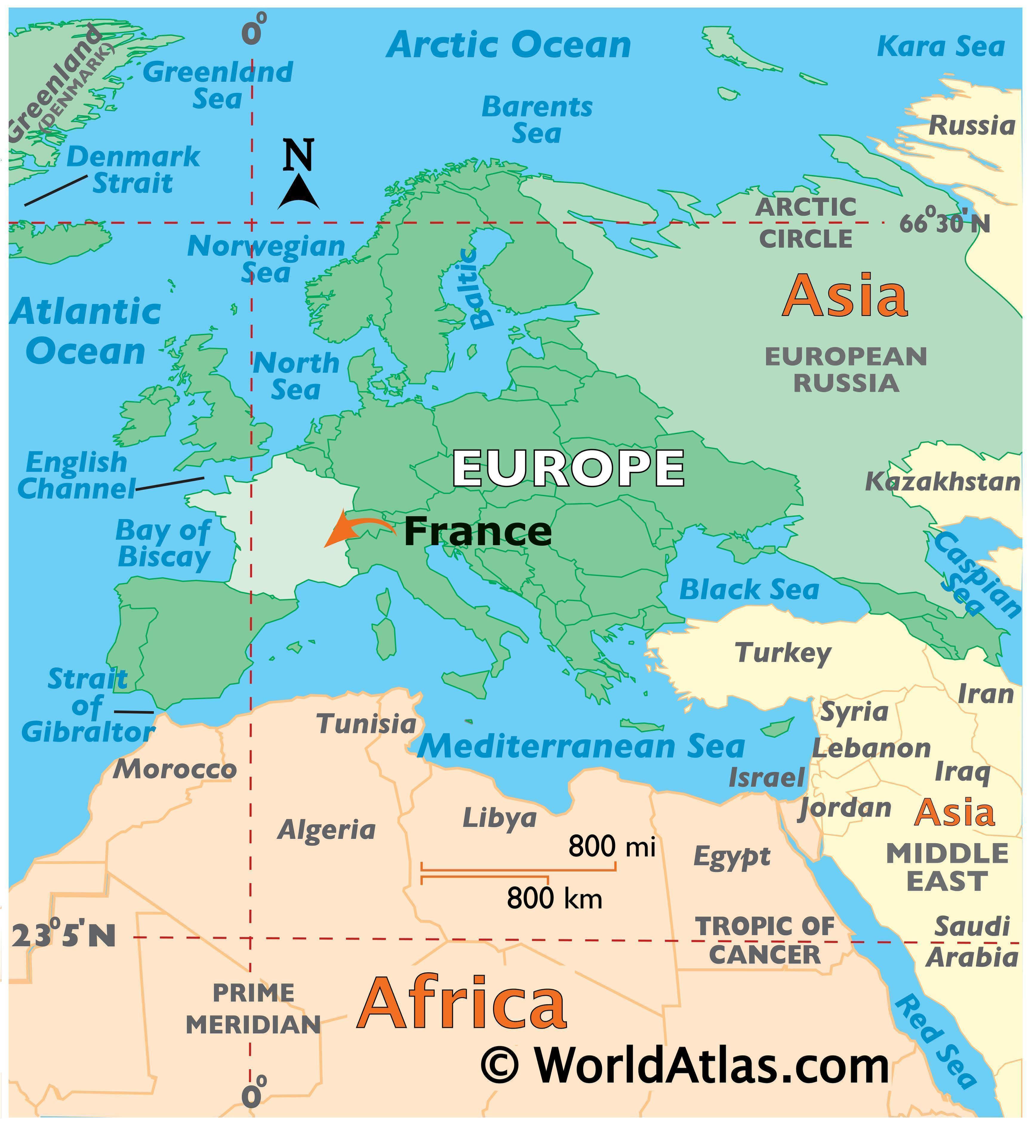 france on a map