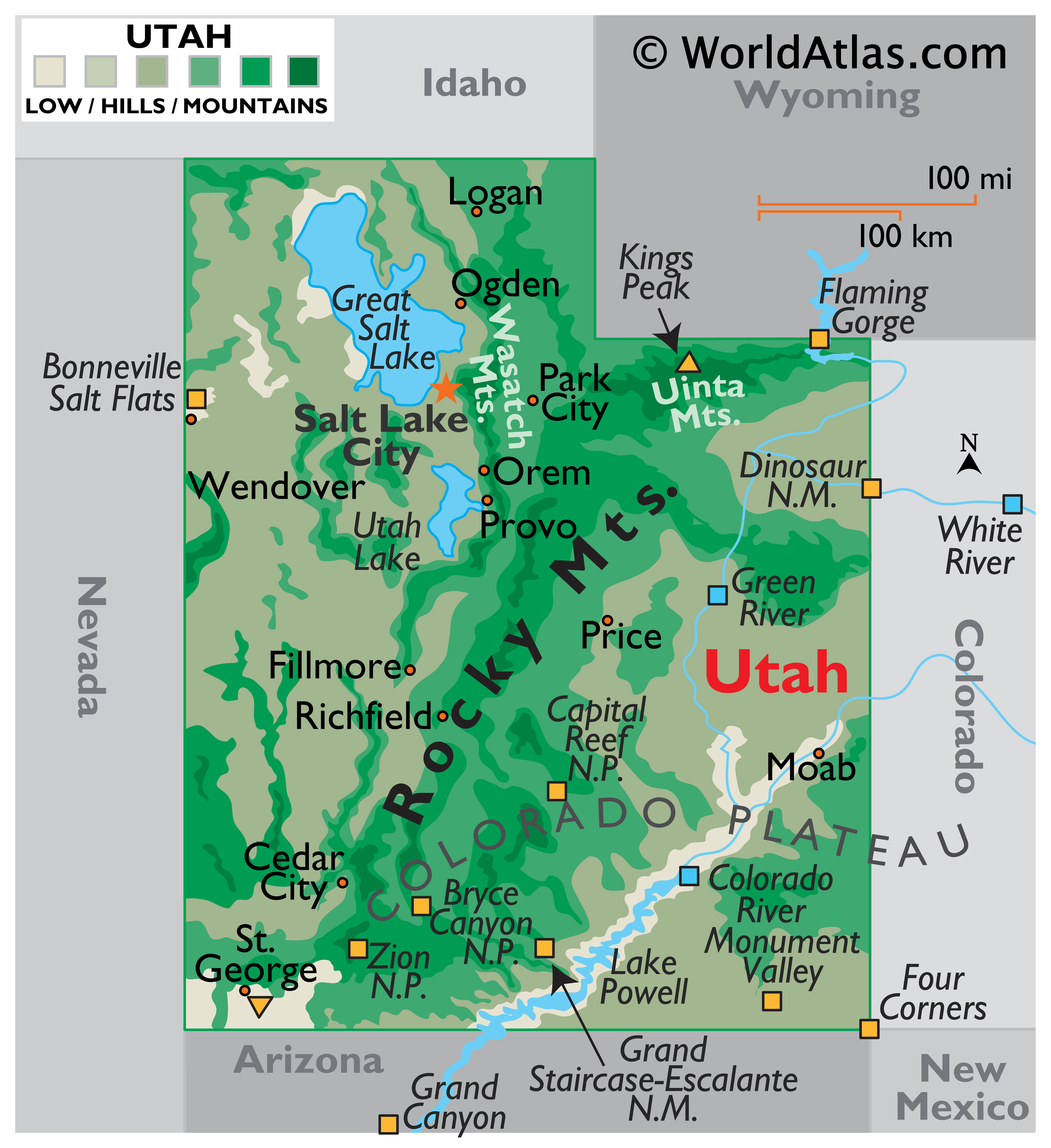 Map of Utah