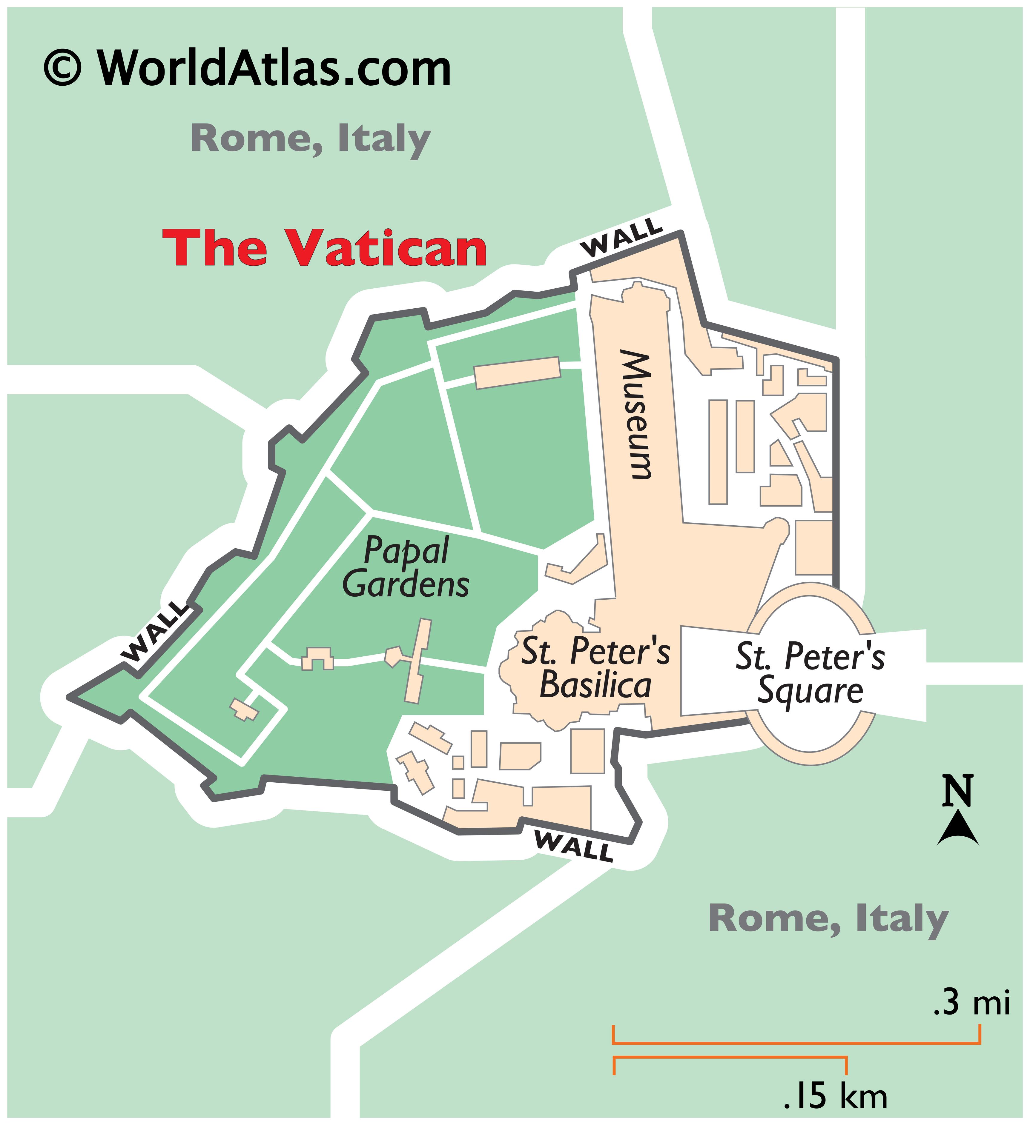 Vatican Map / Geography of Vatican / Map of Vatican - Worldatlas.com