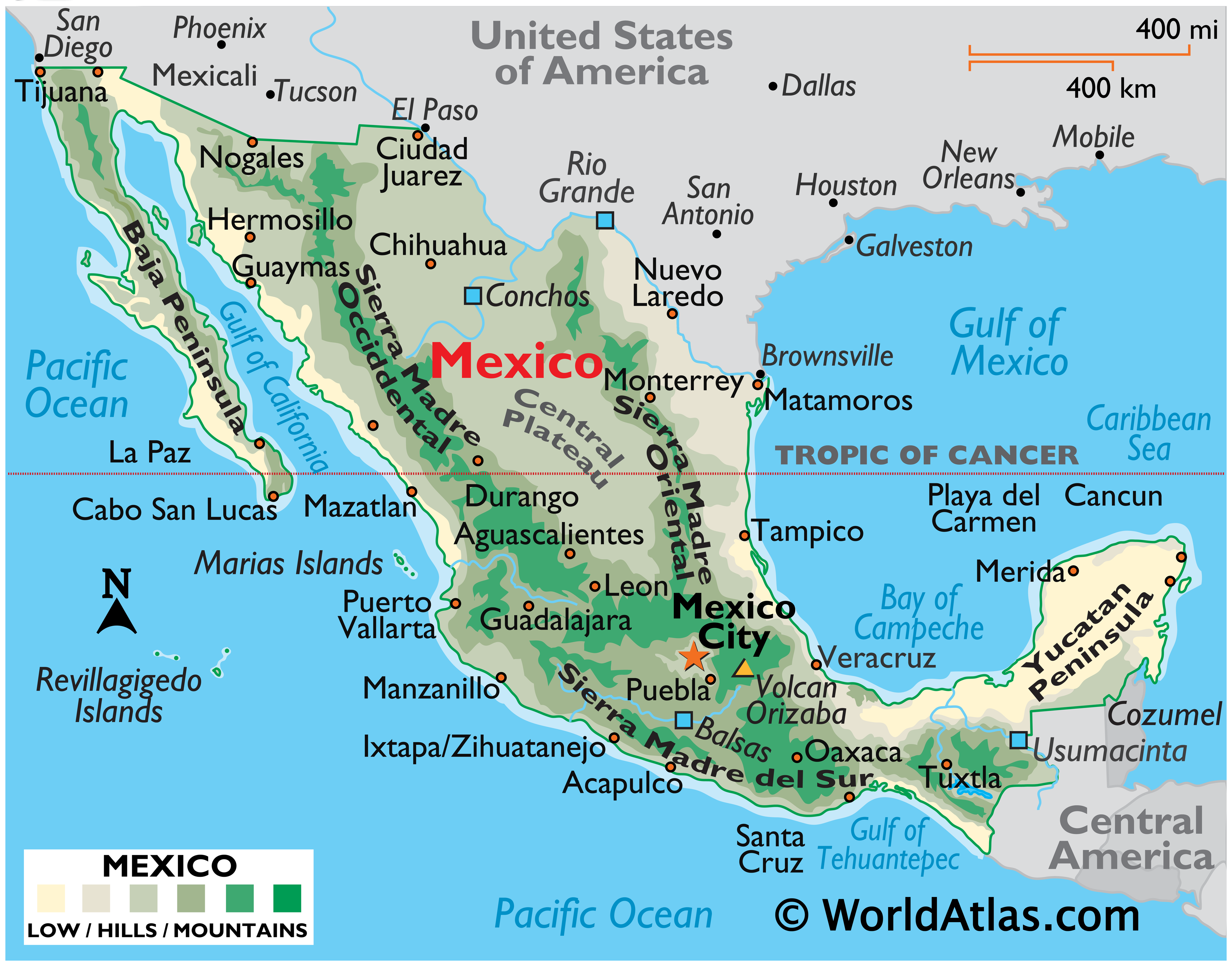 Mexico Landforms and Land Statistics Mexico Landforms, Land Statistics