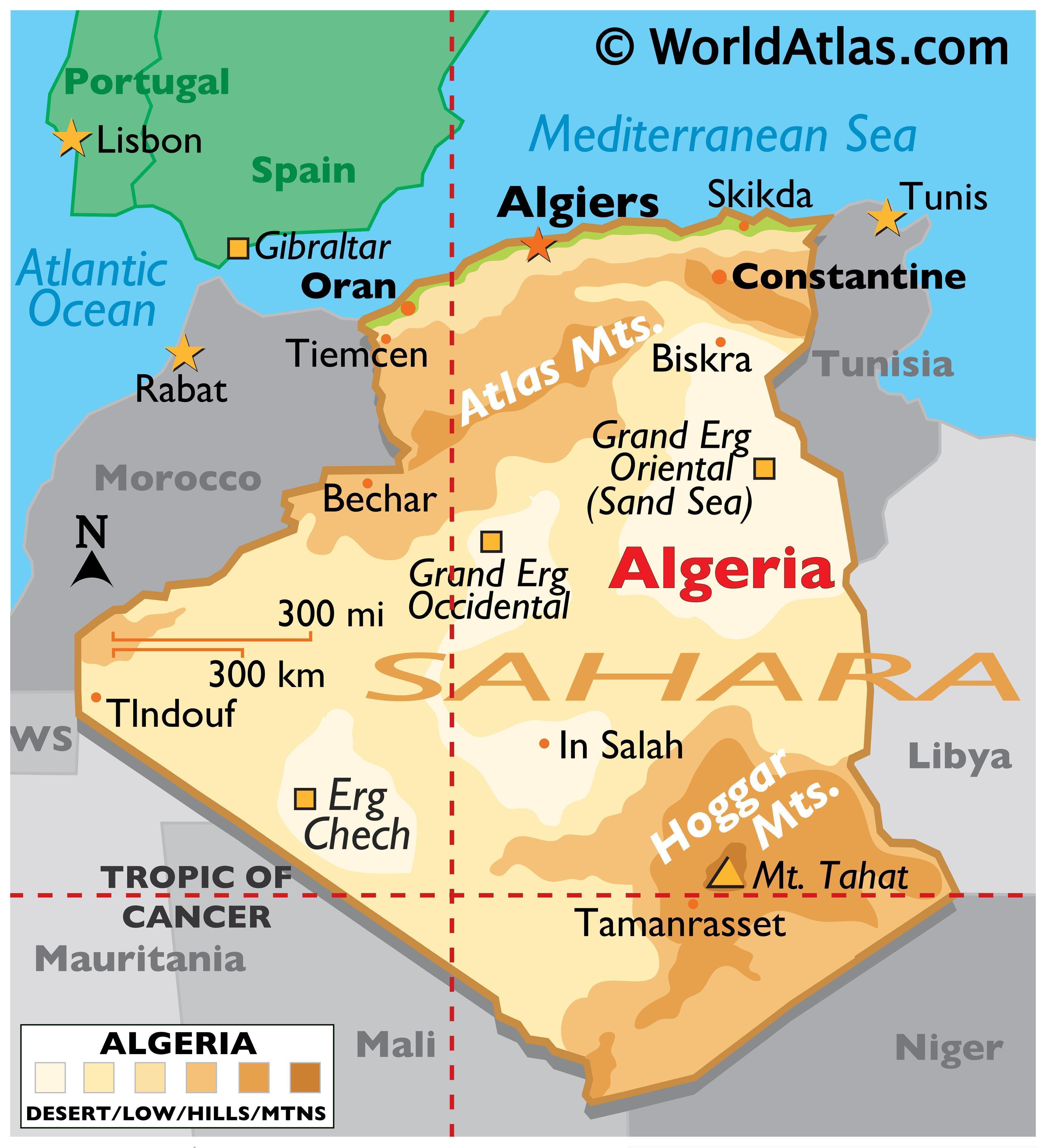 Algeria Map / Geography of Algeria / Map of Algeria - Worldatlas.com
