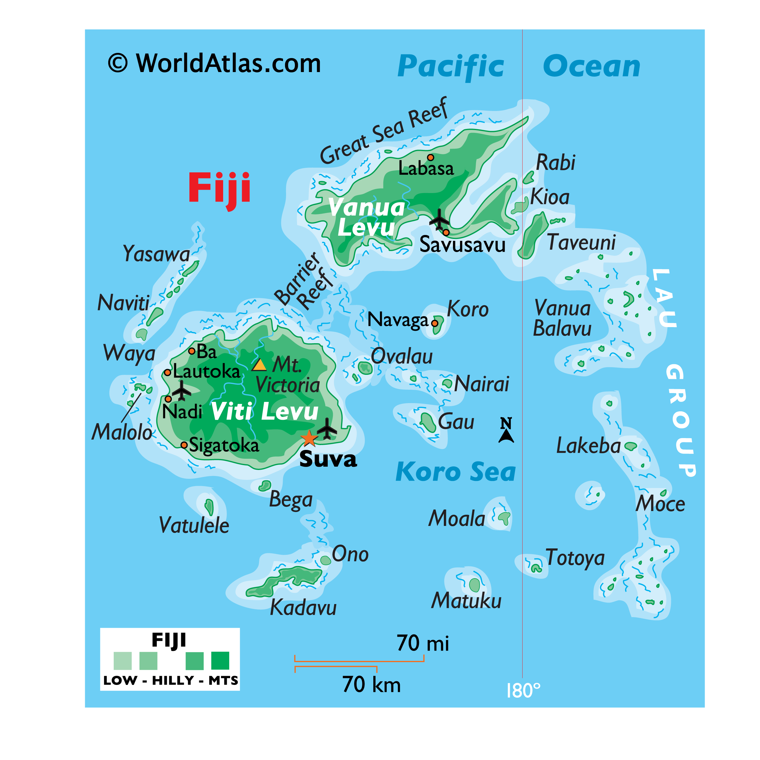 Map of Fiji - Fiji Map, Geography of Fiji Map Information - World Atlas