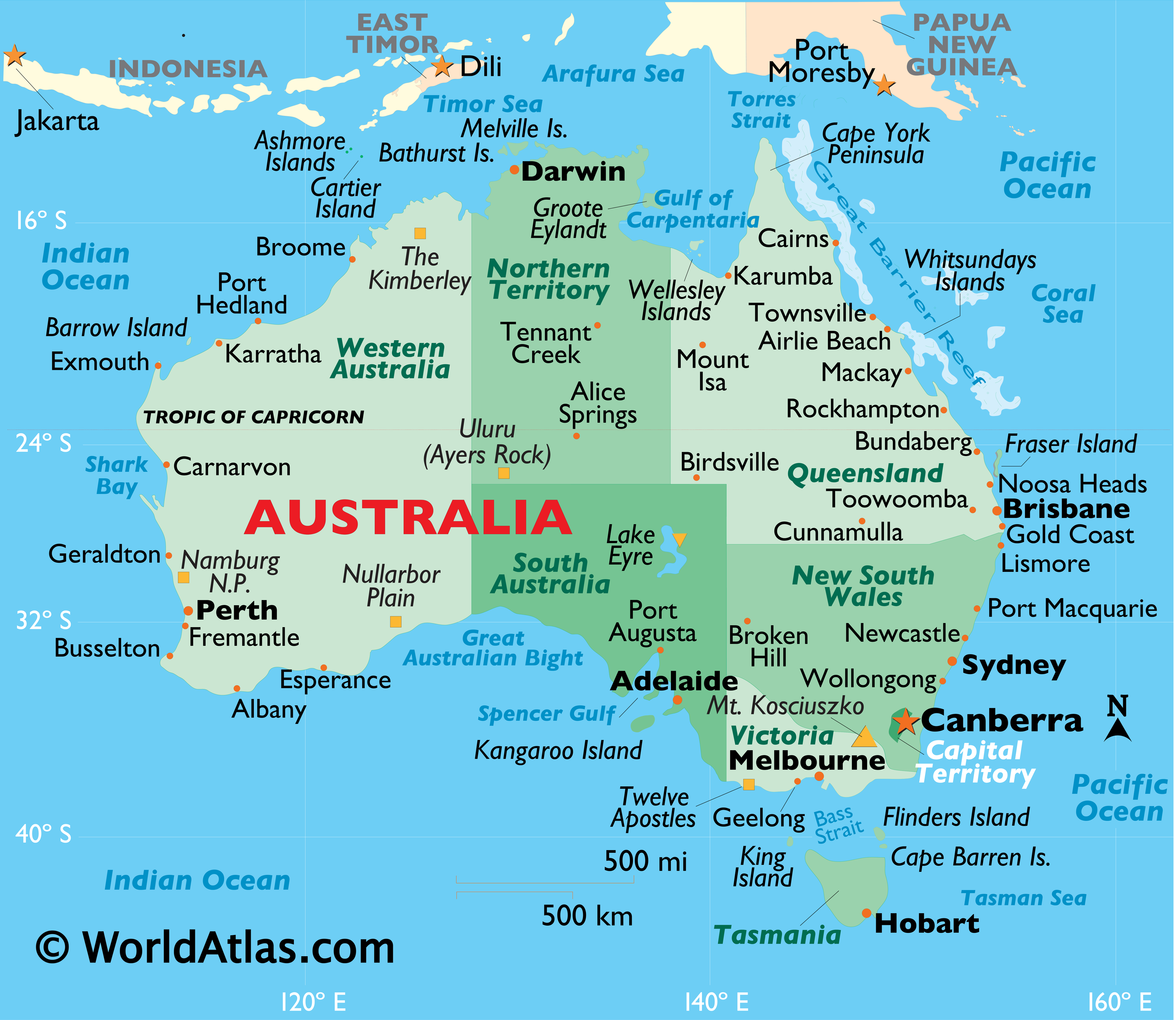 Countries And Capitals Of Australia