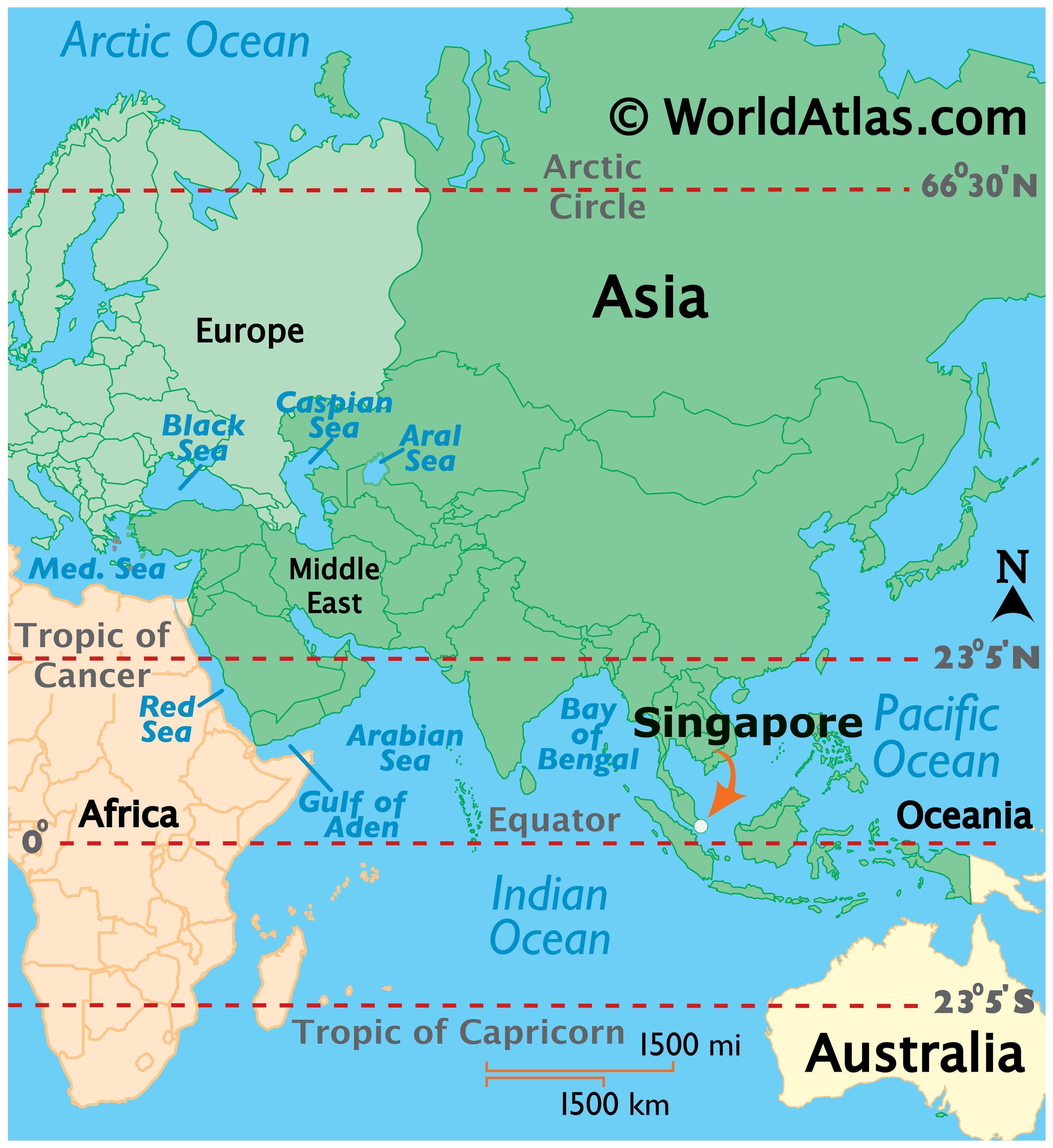 Singapore Map / Geography of Singapore / Map of Singapore - Worldatlas.com