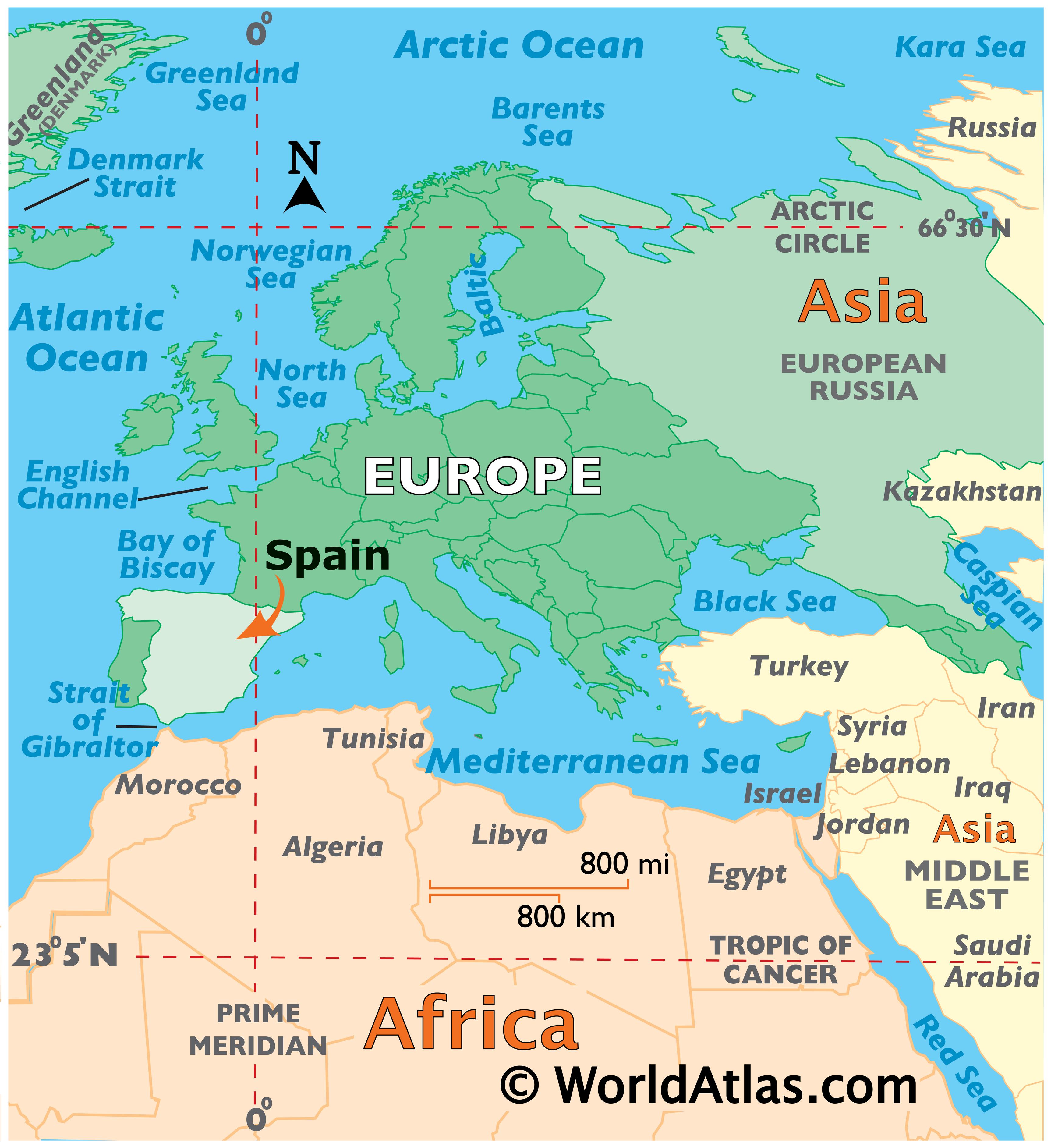 world map spain