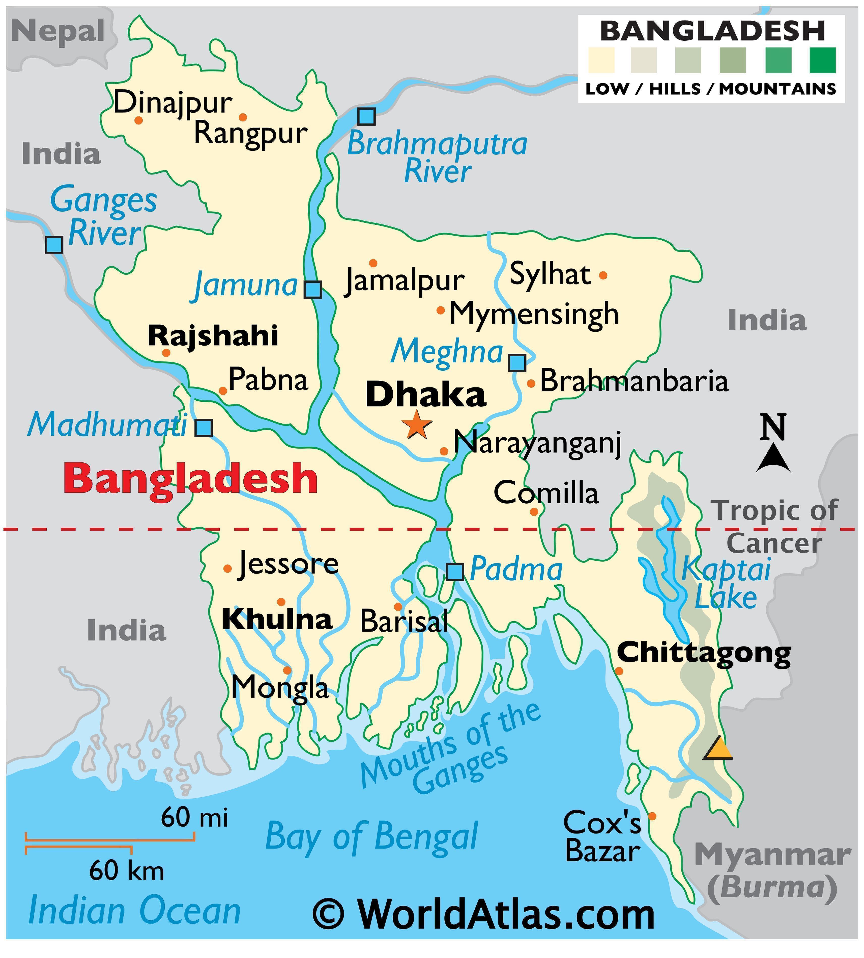 Bangladesh Latitude Longitude and Relative Location Hemisphere