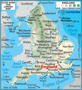 Map of England