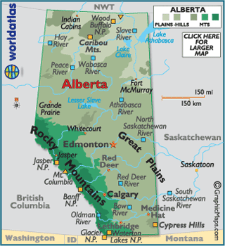 Map of Alberta