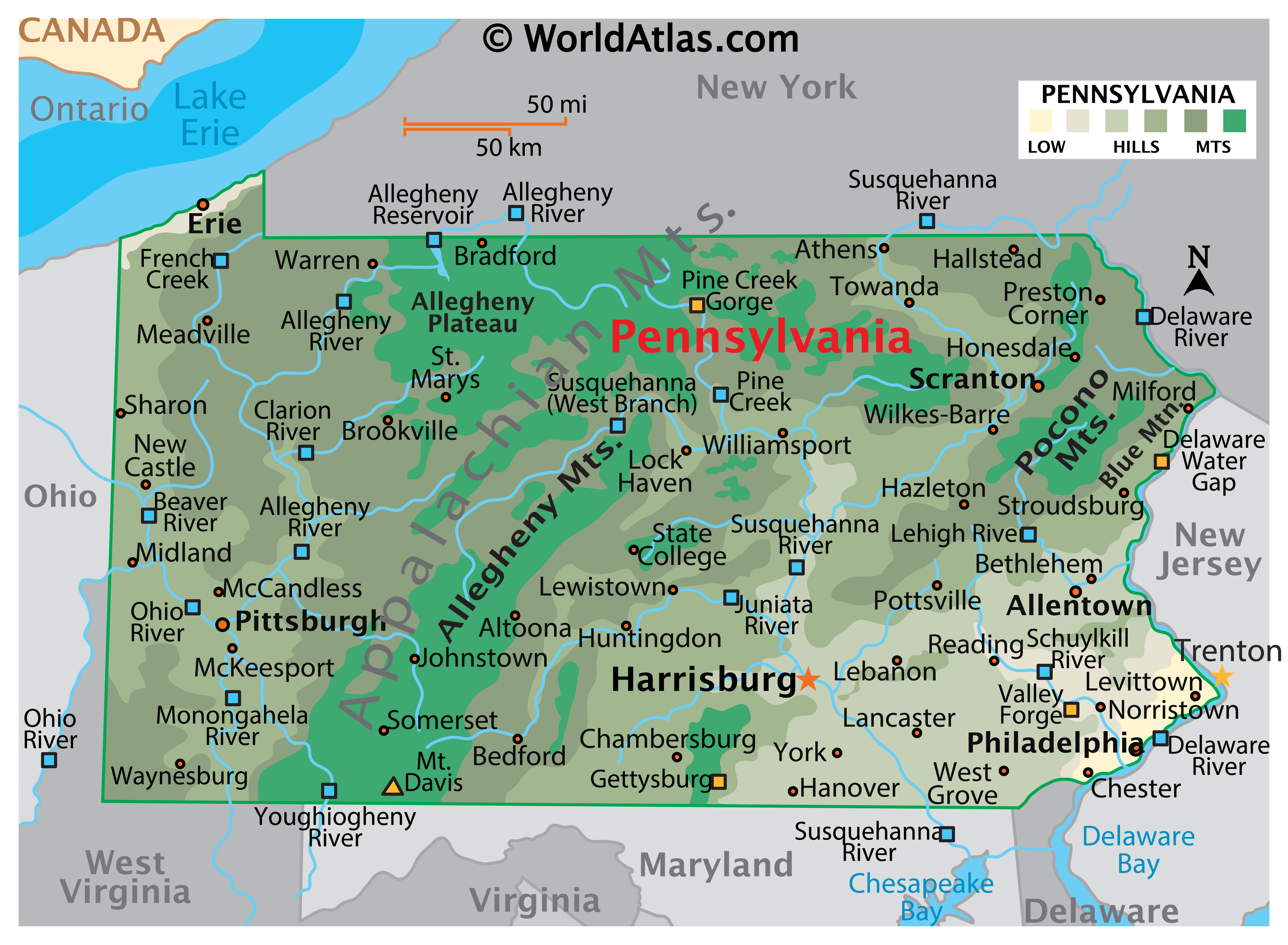 Geography of Pennsylvania - World Atlas