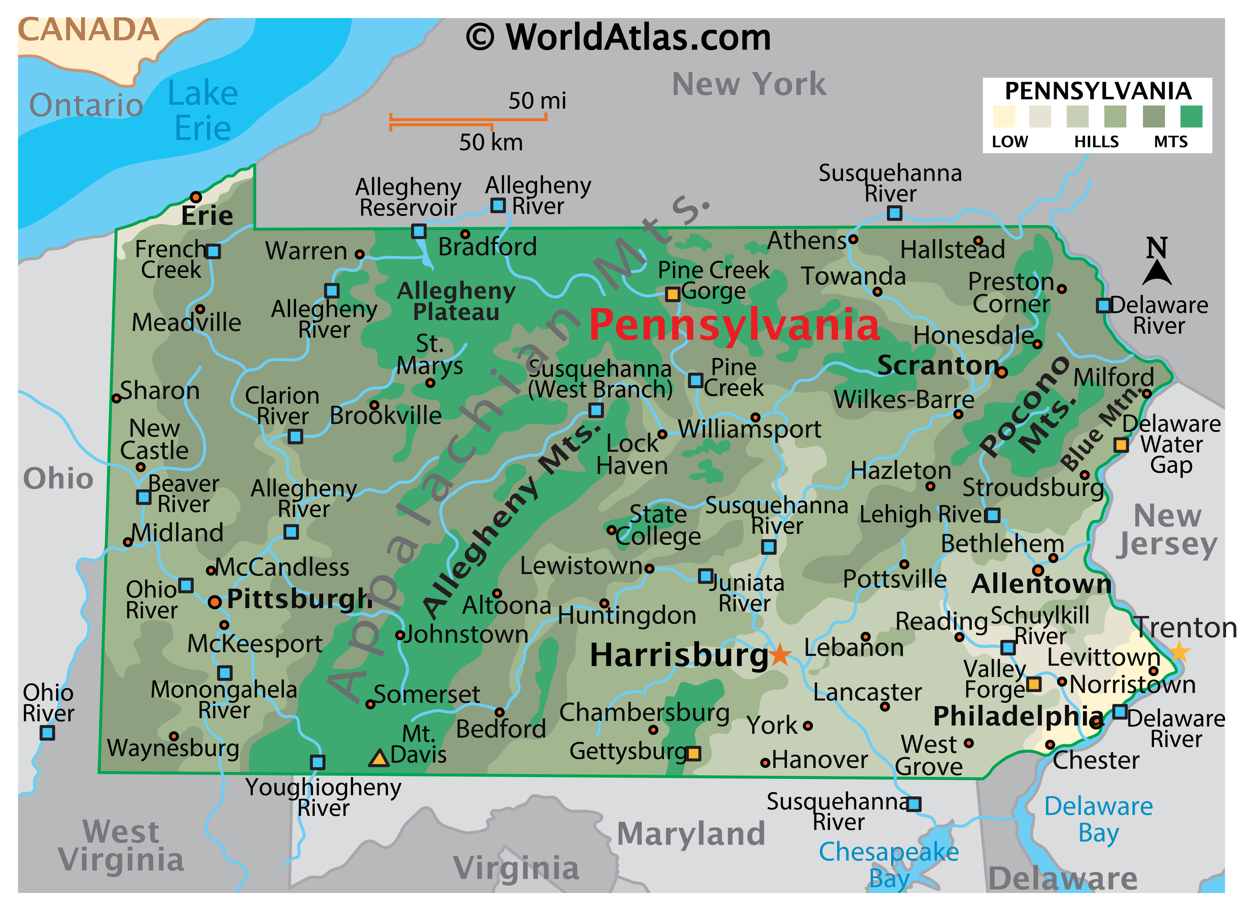 Map of Pennsylvania