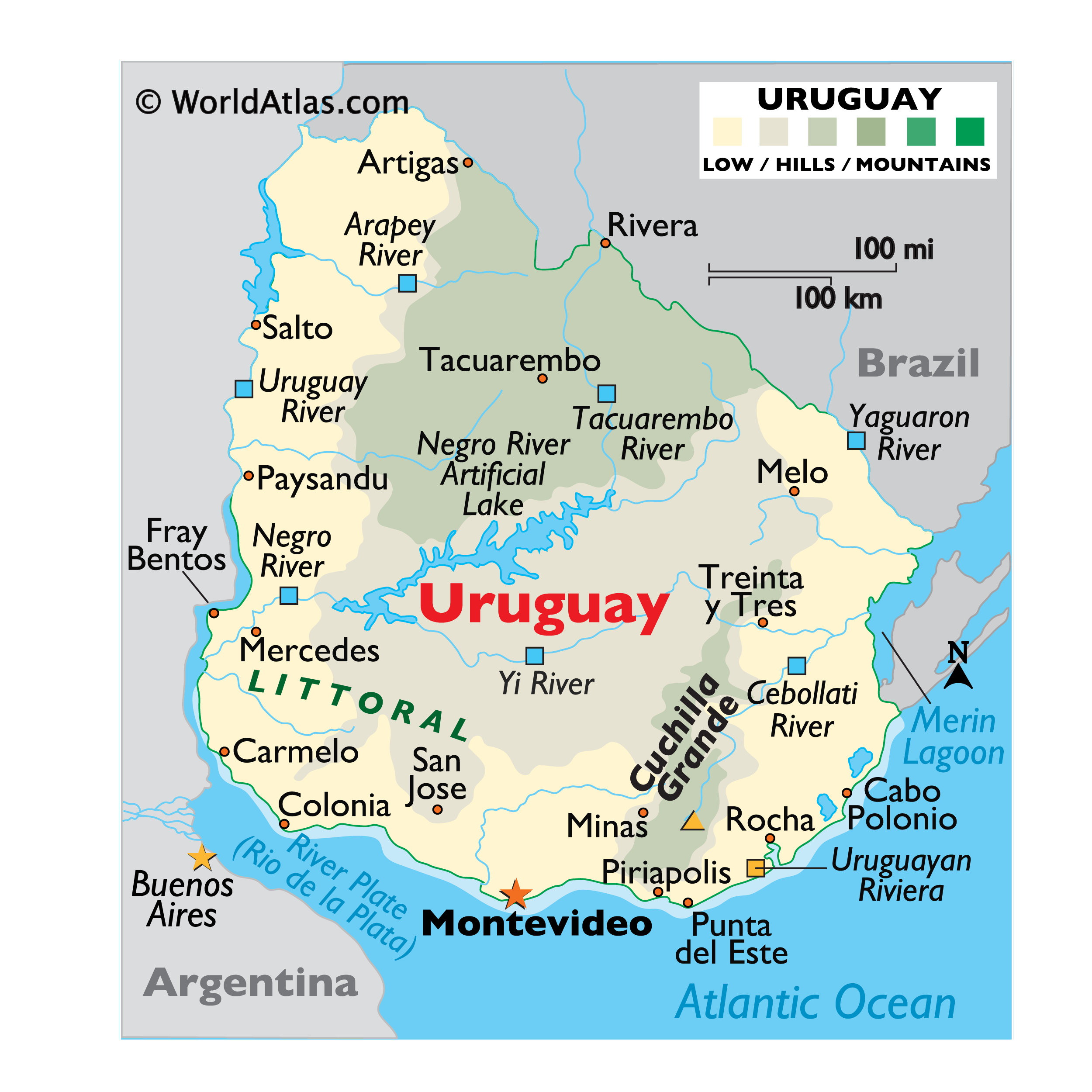 Geography of Uruguay, Landforms - World Atlas