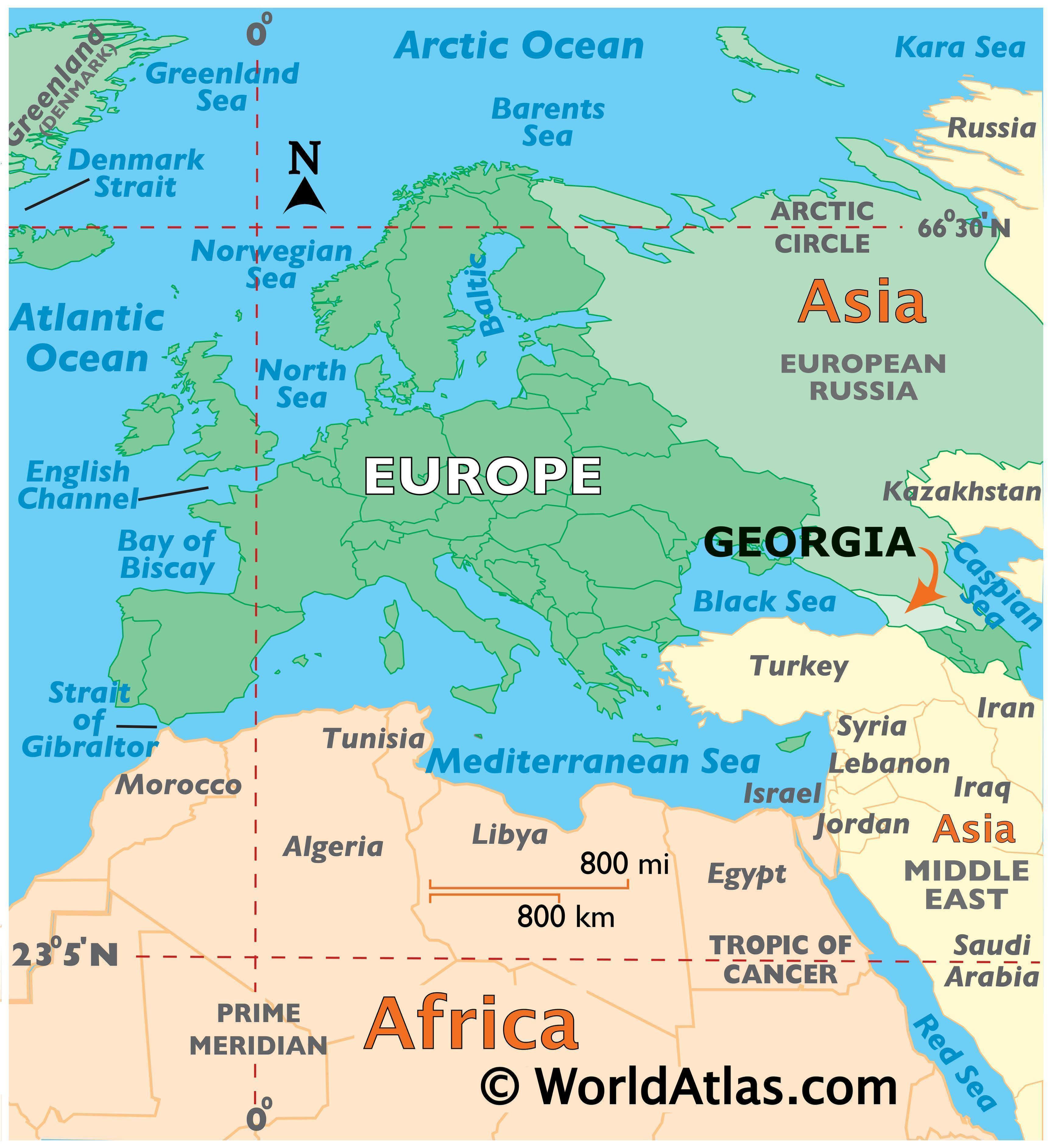 Georgia Map Country Europe Or Asia 
