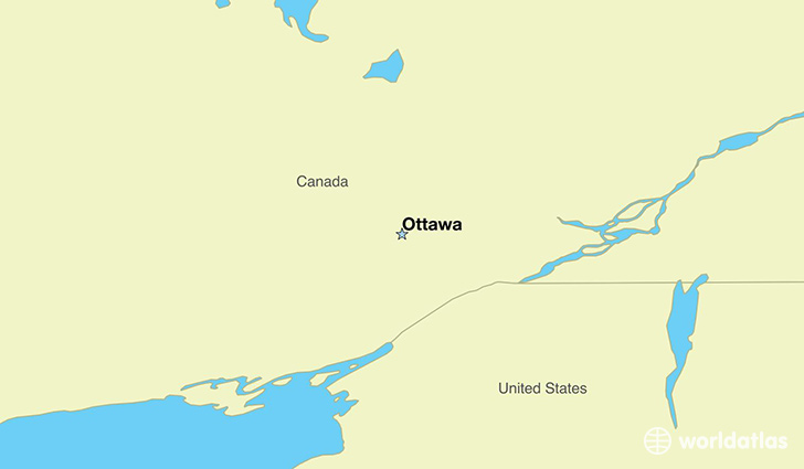 map showing the location of Canada
