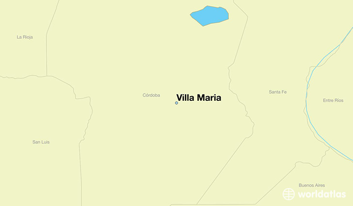 map showing the location of Villa Maria