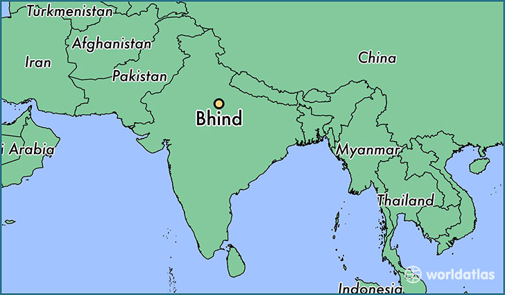 map showing the location of Bhind
