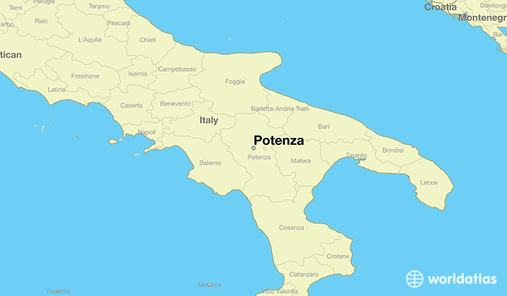 map showing the location of Potenza