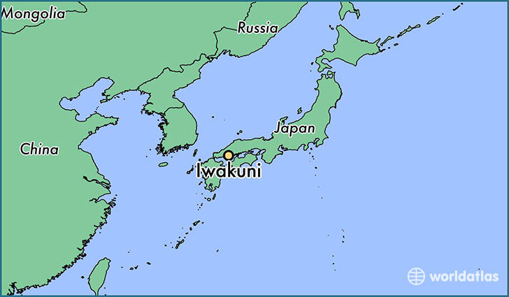 map showing the location of Iwakuni