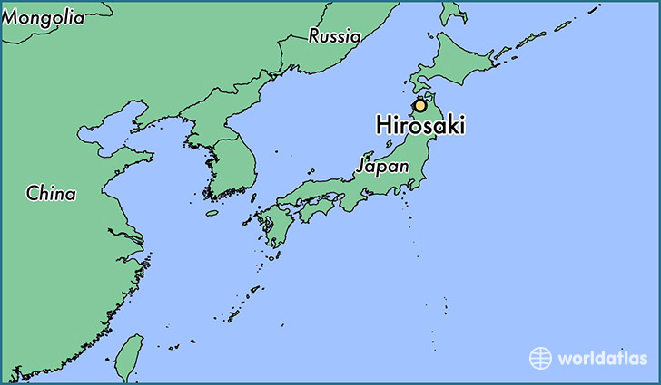 map showing the location of Hirosaki