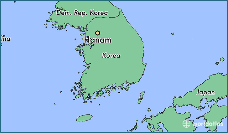 map showing the location of Hanam