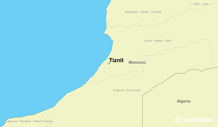 map showing the location of Tiznit