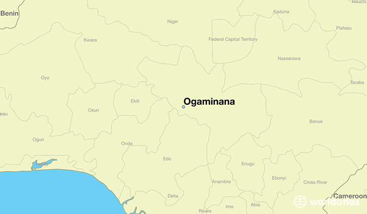 map showing the location of Ogaminana