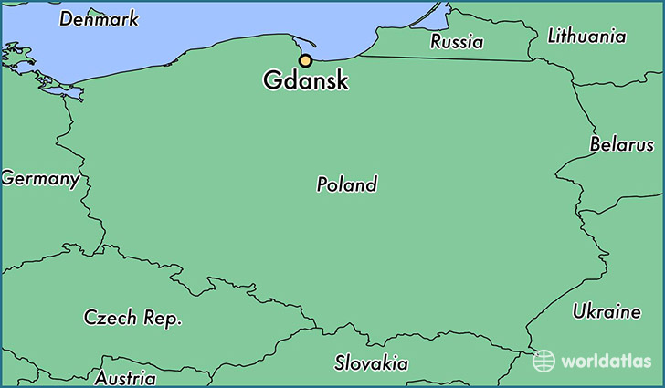 map showing the location of Gdansk