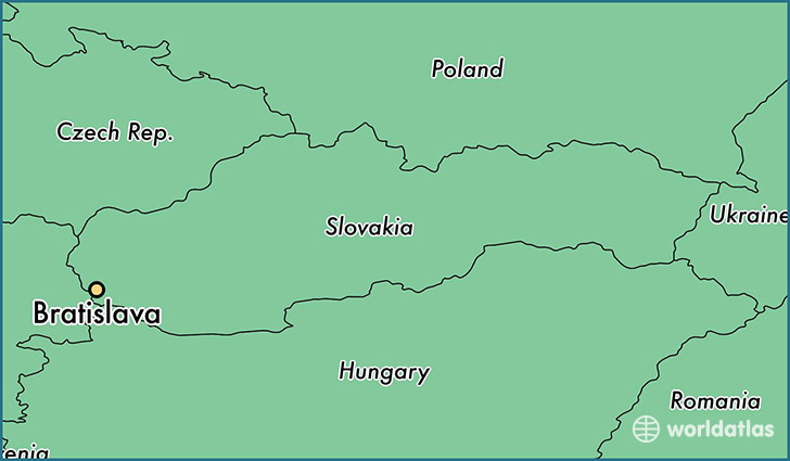 map showing the location of Bratislava