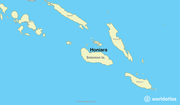 map showing the location of Honiara