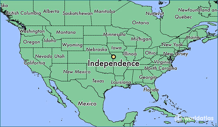 map showing the location of Independence