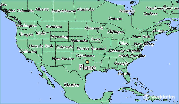 map showing the location of Plano