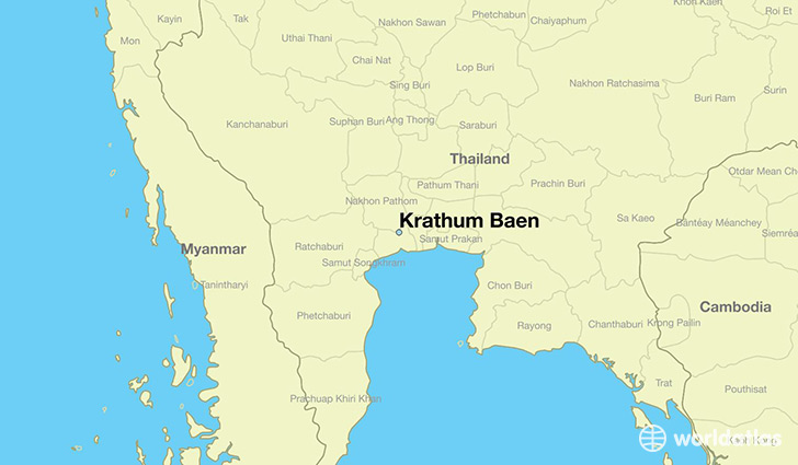 map showing the location of Krathum Baen