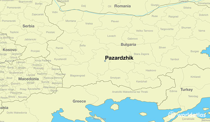 map showing the location of Pazardzhik