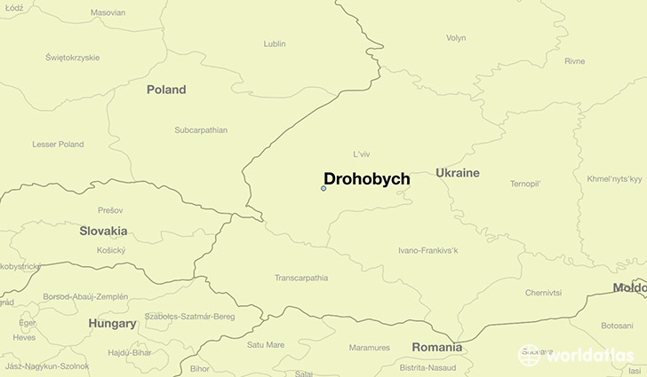 map showing the location of Drohobych