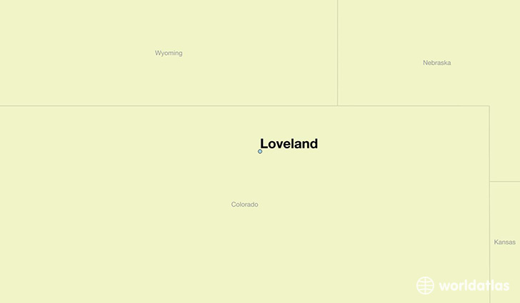 map showing the location of Loveland