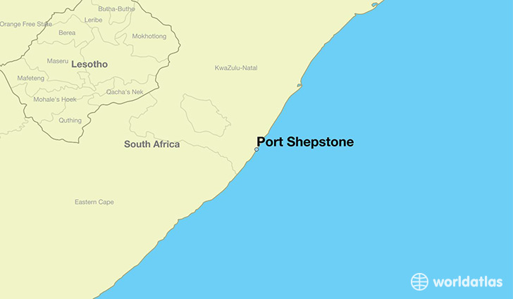 map showing the location of Port Shepstone
