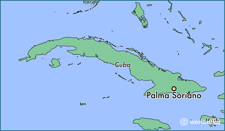 map showing the location of Palma Soriano