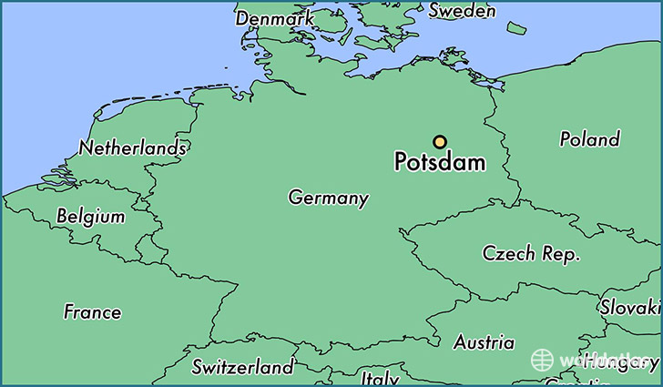 map showing the location of Potsdam