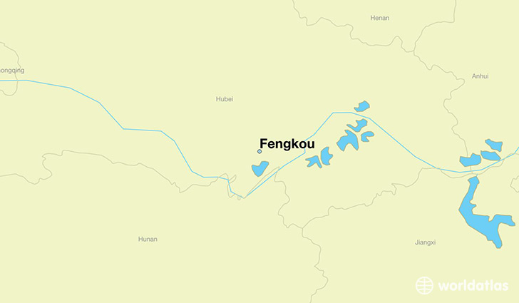 map showing the location of Fengkou