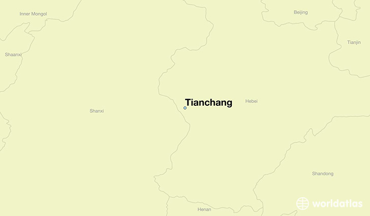 map showing the location of Tianchang
