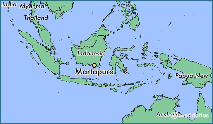 map showing the location of Martapura