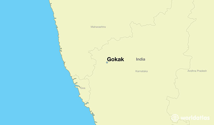 map showing the location of Gokak