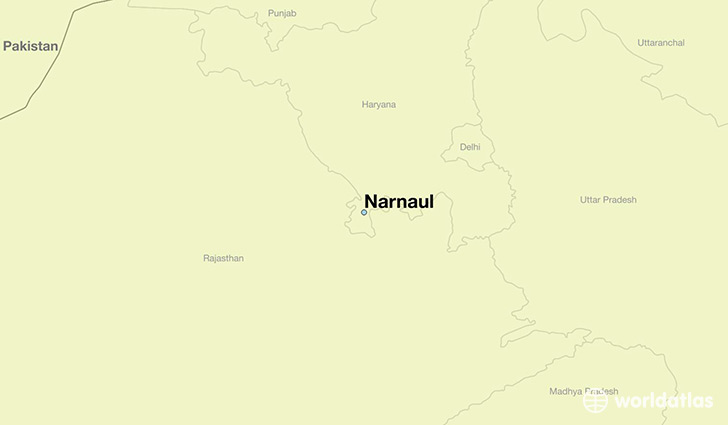 map showing the location of Narnaul