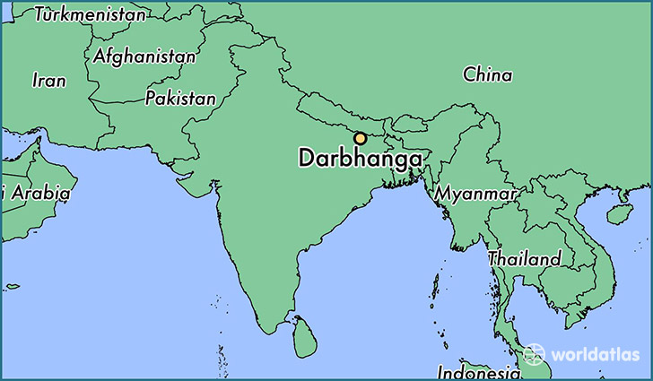 map showing the location of Darbhanga