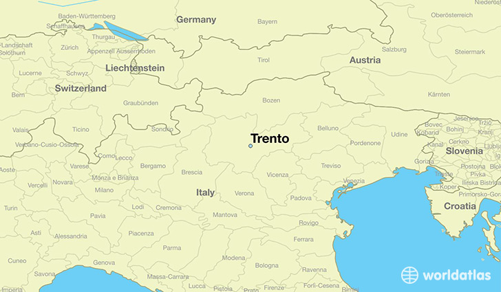 map showing the location of Trento