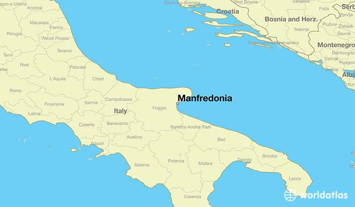 map showing the location of Manfredonia